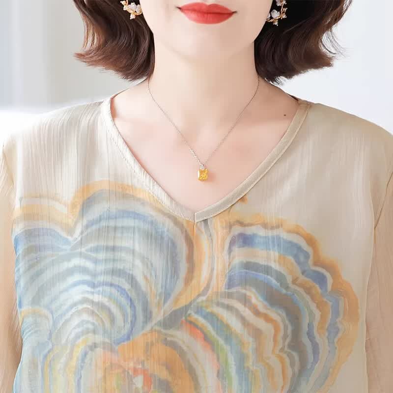 俞兆林（YUZHAOLIN）妈妈夏装套装新款洋派苎麻短袖小衫中老年女装时尚宽松两件套衣服 紫色套装 2XL 建议[110-120斤]