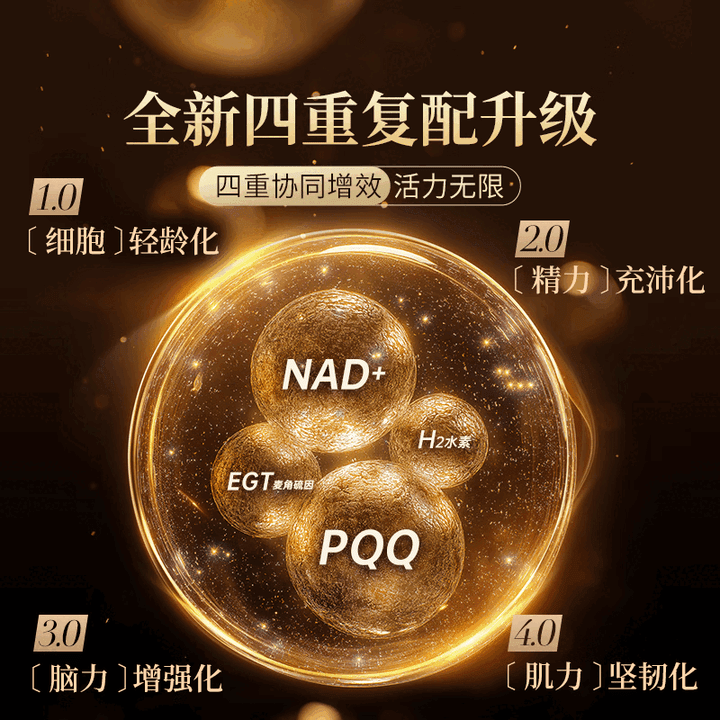 原知因臻维力NMN22560至臻pqq止衰剂NAD补充剂NMN激活强化线 一瓶装NMN2 周期装 60粒*3瓶