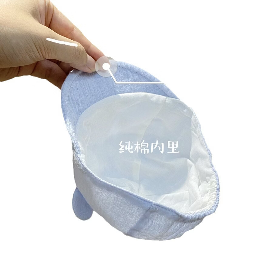 彩虹房子春秋男女宝宝儿童帽胎帽合集 米色小熊帽-纱布帽38-44cm 松紧腰 参考0-1岁