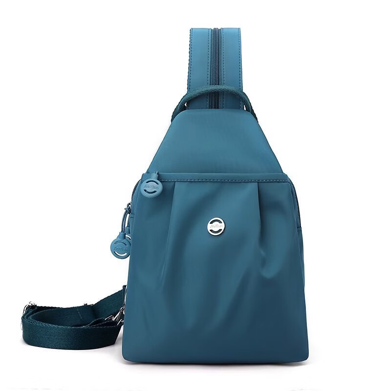 【新款大促】新款多功能时尚百搭双肩包胸包休闲女包轻便旅行WY 绿色