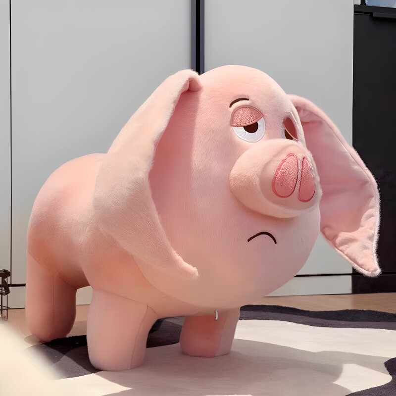 方味太乙真人坐骑猪玩偶凳子可爱飞天猪公仔动物形凳矮凳娃娃儿童座椅 飞天猪无轮款-【实木凳腿】承重300斤/无需安装
