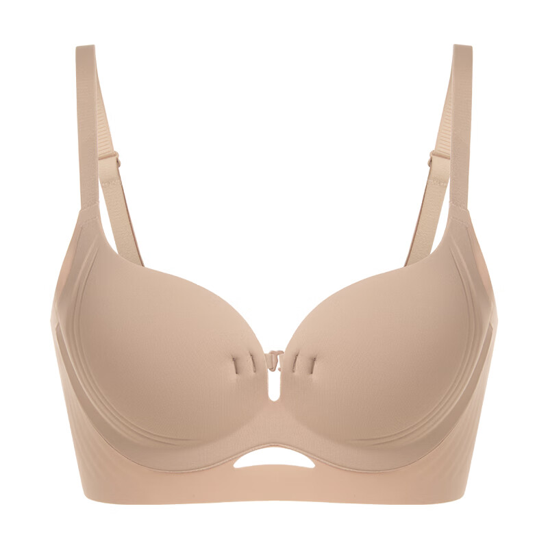 多情猫前扣挺凉杯原创粉底液内衣女小胸聚拢薄款夏季2026无痕文胸罩套装 粉底肤单件 【聚拢凉感1.8cm】 75B (建议34/75AB、90-105斤)