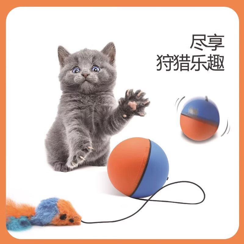 温诗欧电动自嗨逗猫球老鼠逗猫棒猫咪解闷运动玩具 自动逗猫球