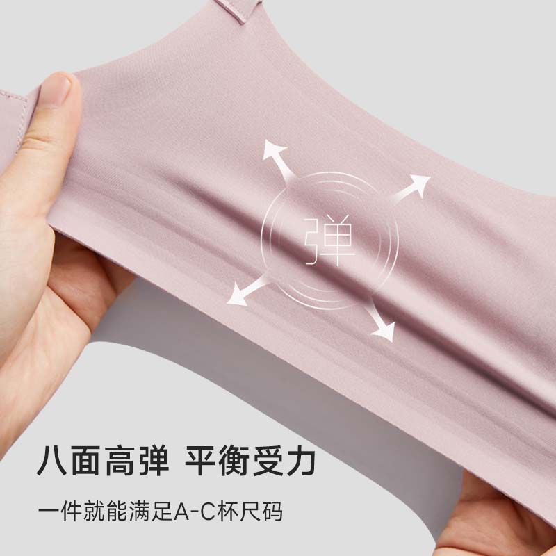 曼妮芬【芒果杯】女士无痕内衣智慧尺码无钢圈文胸超薄隐形内衣夏季 小波浪-020 黑色 均码 (90-130斤/70A-80C)
