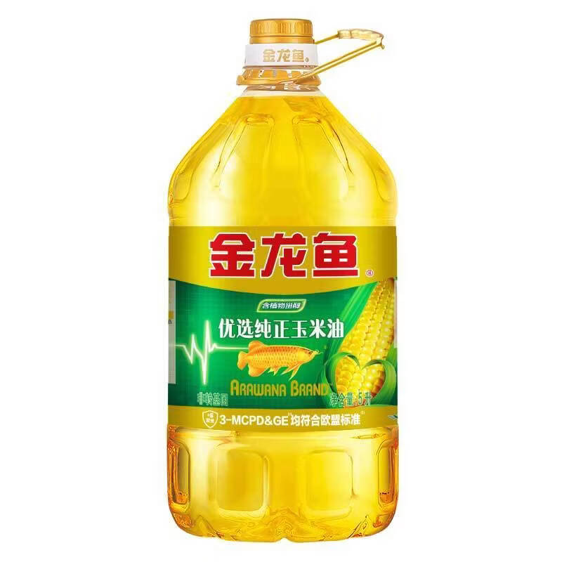 金龙鱼非转基因家用一级优选纯正玉米油5L*1桶食用油 金龙鱼纯正玉米油5L*1