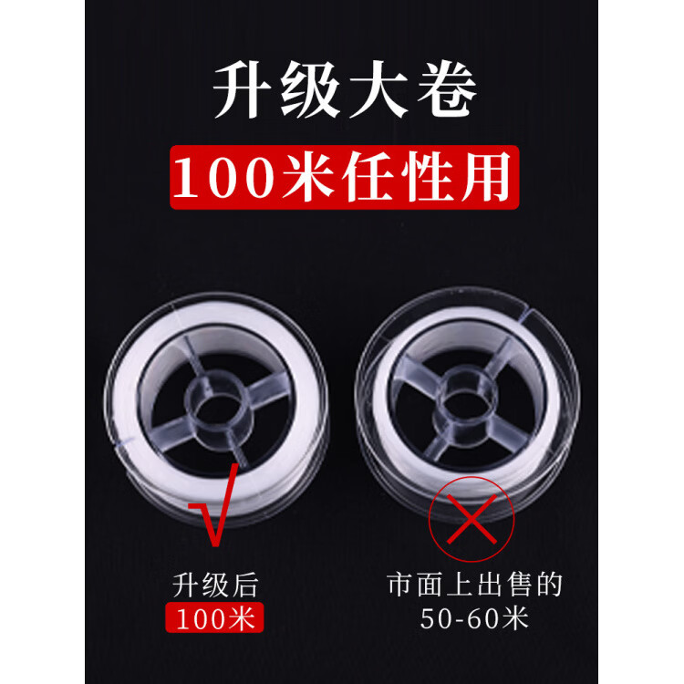 胖东来超市代购同款手串弹力绳串珠线 进口技术弹力线扁丝diy穿 微弹【透明红色圆形弹力线】0.8MM/约60米