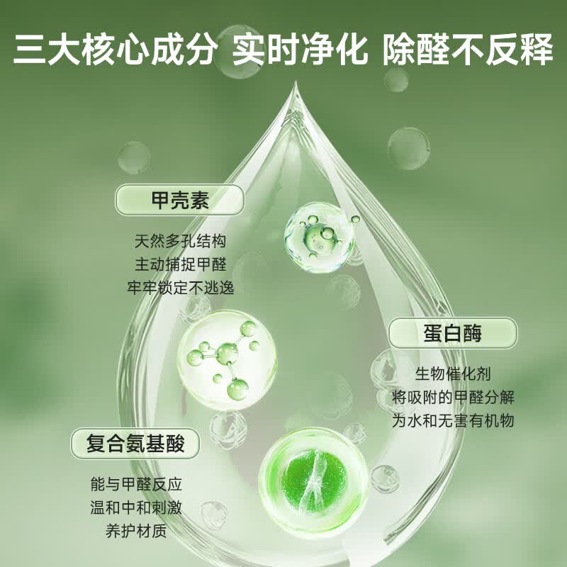 绿之源甲醛清除剂 强力去甲醛喷雾神器空气治理专享纳米光触媒500ML 酶解醛氨基酸除醛剂500ML*4