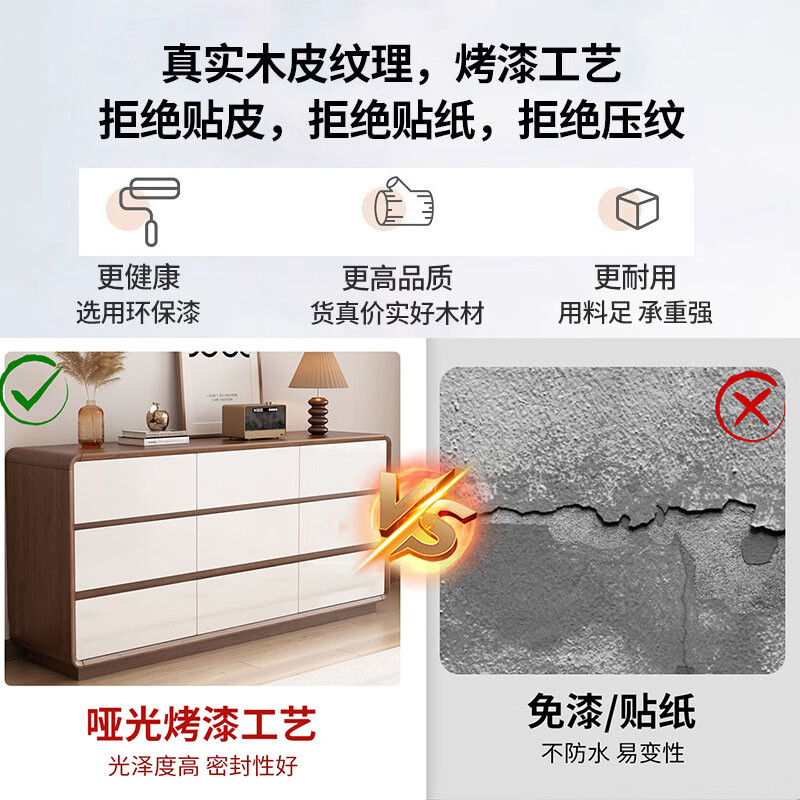 溥畔实木斗柜中古卧室床尾靠墙收纳柜抽屉式置物收纳柜客厅胡桃色立柜 至尊款整装发货五斗九斗柜组合240