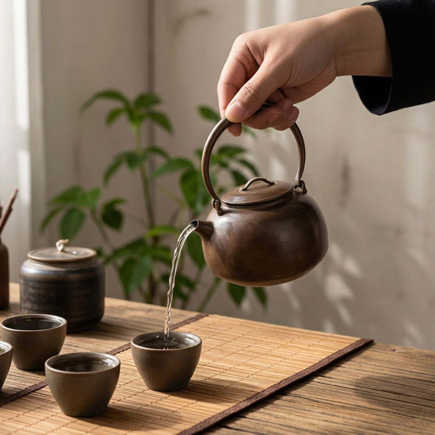 纯紫铜手工锤纹烧水壶炭火功夫茶具围炉煮茶壶家用中号煮水壶 紫铜提梁烧水壶（中号咖色） 550ml 紫铜提梁小号烧水壶（咖色）