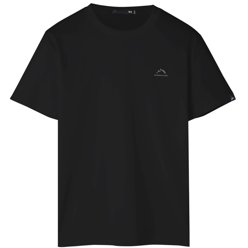 海澜之家（HLA）短袖T恤25新吸湿速干凉感大码短袖男夏季HNTBW2J223A 黑色GP L 175/92A 推荐137~150斤