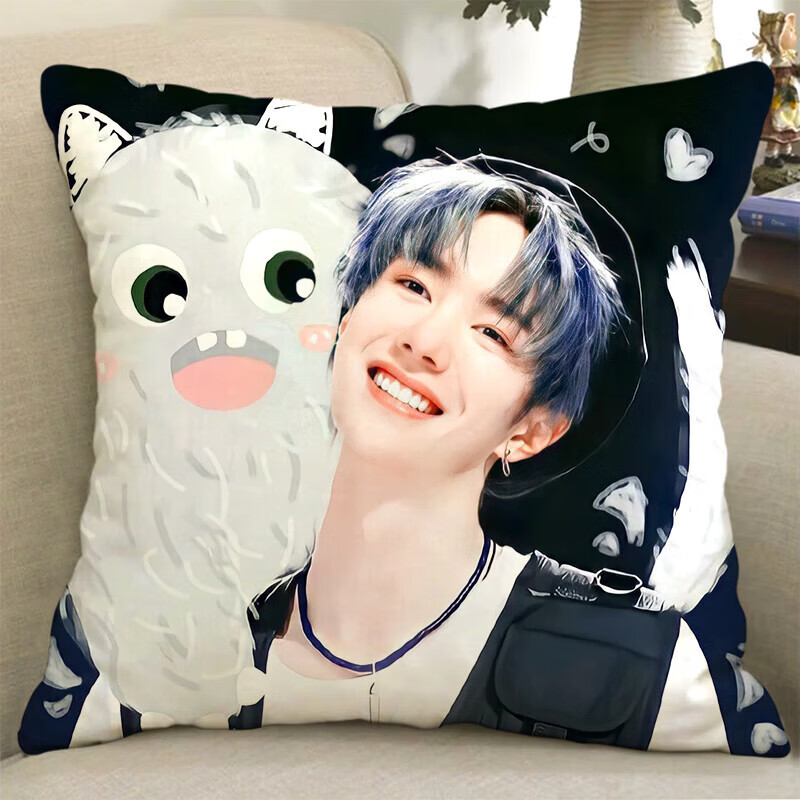 卡佰索王一博双面应援抱枕含枕芯45X45送闺蜜 【双面不含枕芯】40x40厘米 金王一博-1