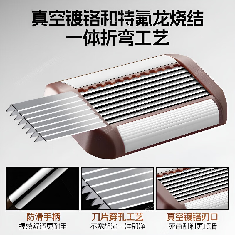 DEATKN德国高端手动剃须刀男士防刮伤2026新款刮胡刀八层刀片硬胡子专用旅行便携款金属刀头修脸百万热销 【防刮净剃】1刀架+6个刀头+剃须膏+收纳盒