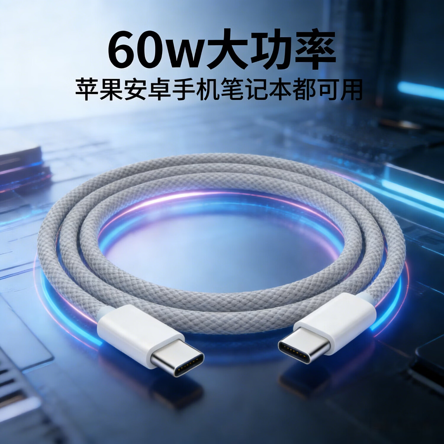 POSKELRTYPD60W������ƻ����׿�ֻ�������ֻ������߱ʼǱ�20V3Aƻ��20W������ ˫TYPE-C ��ɫ(ƻ��/��׿�� 1.5m 6.9Ԫ