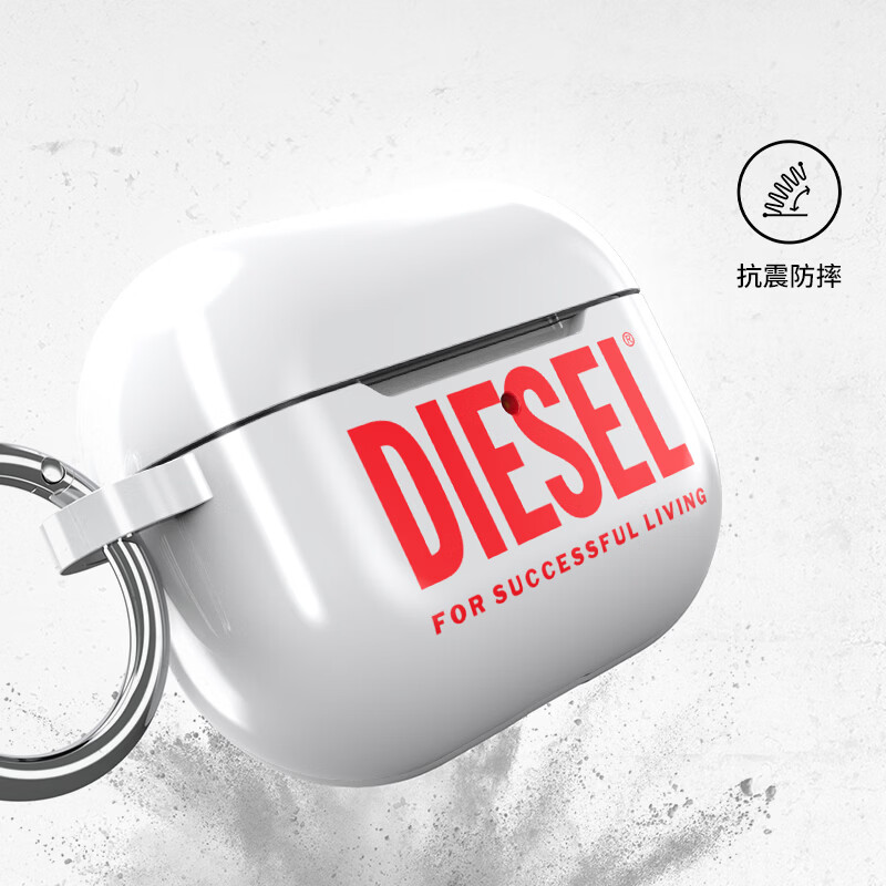 DIESELDiesel字母款耳机保护壳适用苹果耳机AirPodsPro/AirPodsPro2 TPU保护套全包防摔外壳支持磁吸充电 AirPods Pro/Pro2 白色