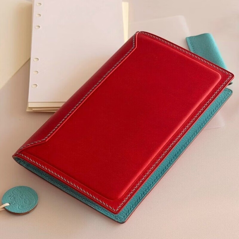 阿尤布2026年高撞色款a6活页本外壳学生红色手账本日程本随身记事本子 a6撞色手帐一本【仅外壳】