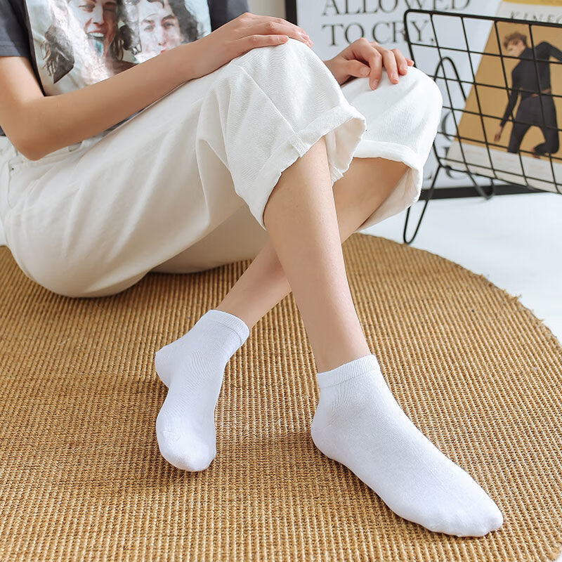 雅鹿袜子男士短袜夏季薄款防臭吸汗船袜抗菌不掉跟隐形袜学生运动袜子 每双仅5毛多】20黑+10白+10灰【共40双】 均码 雅鹿 10A抑菌/高弹透气/抗起球