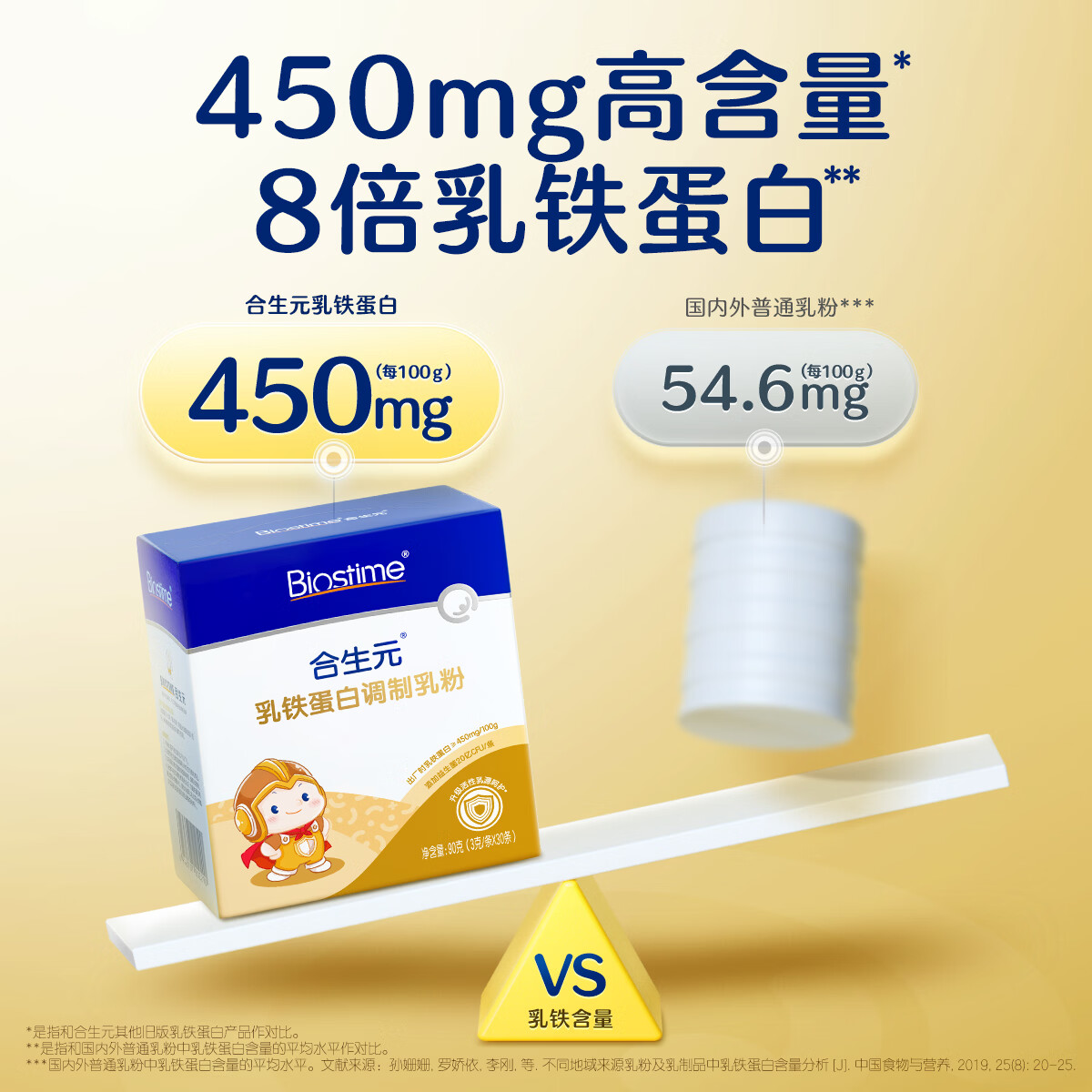 合生元(BIOSTIME)日常版小金盾儿童婴幼儿乳铁蛋白(调制乳粉)30袋提升自护力体质好 30袋*1盒 【日常防护|复配专利】