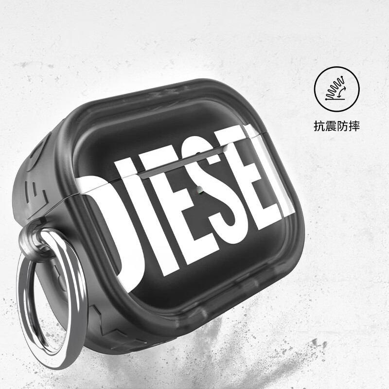 DIESELDiesel字母边框款耳机保护壳适用苹果耳机AirPodsPro/AirPodsPro2 TPU保护套全包防摔外壳无线充电 AirPods Pro/Pro2 黑色
