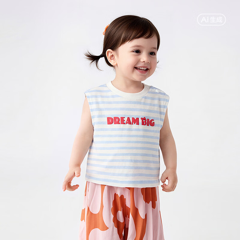 巴拉巴拉【balaOne】童装宝宝无袖背心2026款夏装可爱