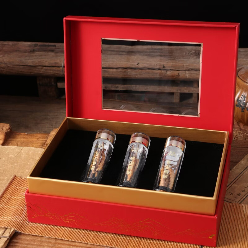 片仔癀冬虫夏草礼盒装5根/g高海拔头期干虫草滋补品泡水煲汤 5000/3克/礼盒