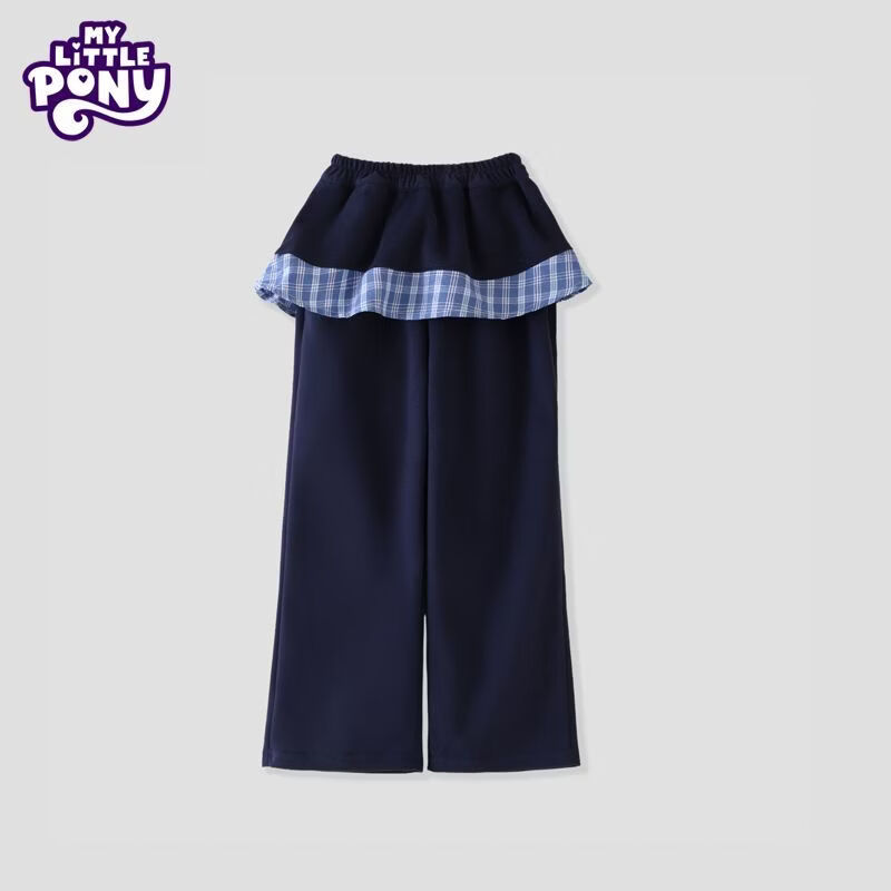小马宝莉（MY LITTLE PONY）小马宝莉女童屁帘裤2026新款春秋季女孩休闲裤子儿童洋气阔腿裤潮 藏青色 130 建议120-130cm