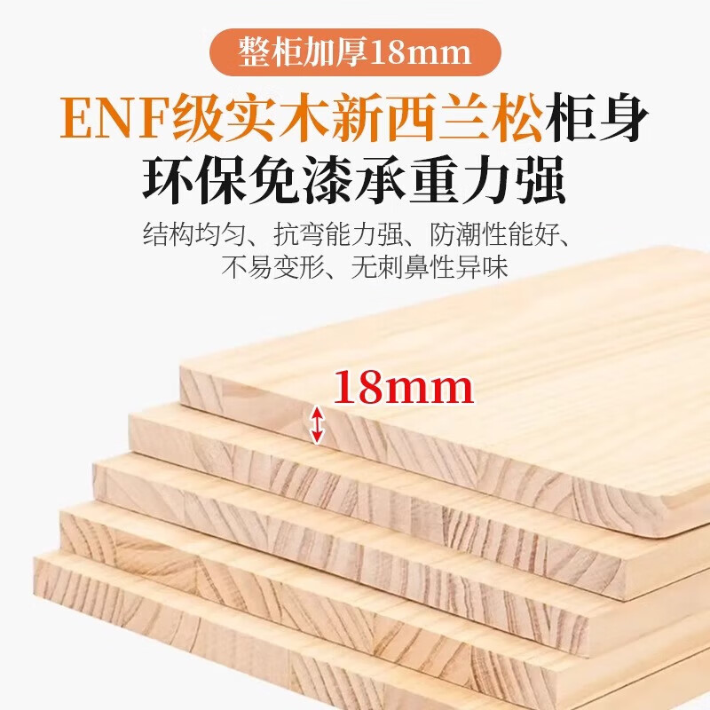 宜美芬 EMAYFUN兔宝宝ENF级实木衣柜定制家用卧室储物简约奶油风柜子组合大衣橱 2.3*2.0米六门衣柜【全18MM孕婴ENF实木】 ENF级新西兰松木