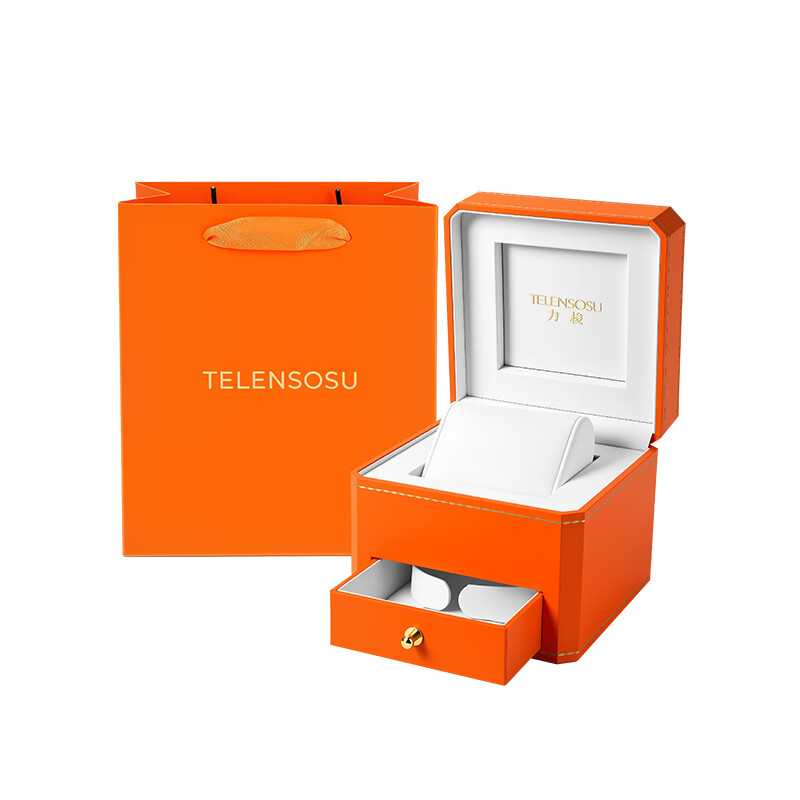 TELENSOSU 力梭品牌女士手表轻奢小众星空手表女款高级感女表情人节生日礼物 【免费刻字】绿绒皮-小绿表 礼物高档