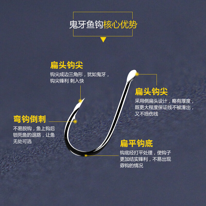 AFW【厂家直发】鱼钩日本鬼牙伊势尼豆有倒刺鲫鲤鱼钓钩钓鱼钩垂钓钩 鬼牙伊势尼5号（32枚）