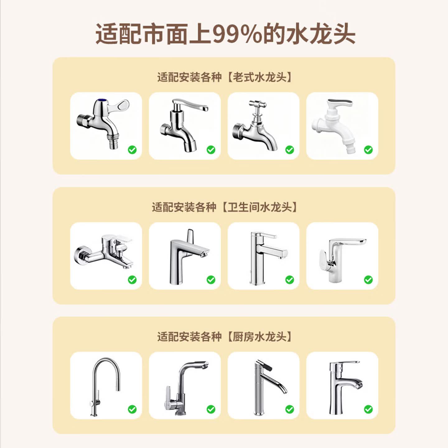 德思克净水器水龙头过滤器家用自来水滤水器直饮前置过滤器厨房卫生间通用除水垢除余氯双出水可清洗滤芯 【1机6芯+会员卡+安装礼包】保价1年 买贵补差
