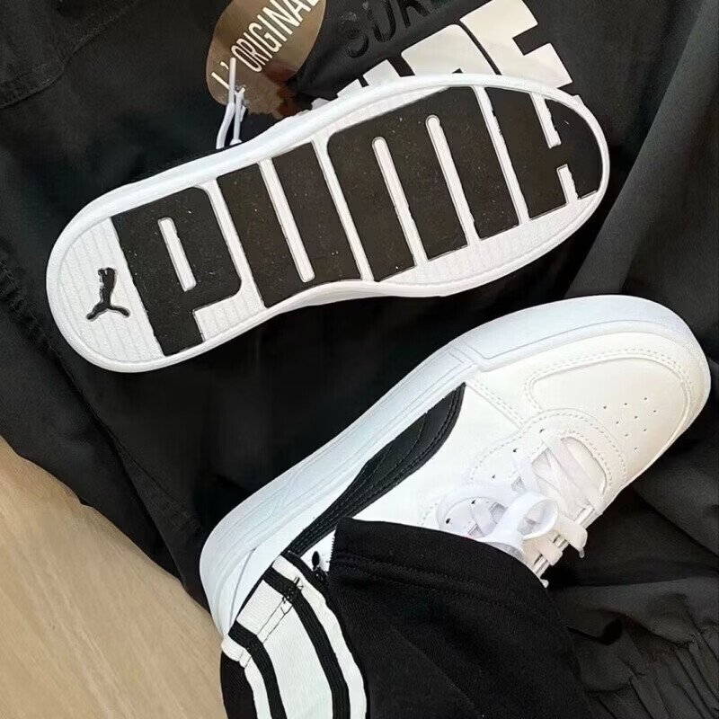 PUMA FI新款PM天空系列小白鞋SKYE休闲运动校园百搭防滑男女情侣增高板鞋 三代白黑 39 x