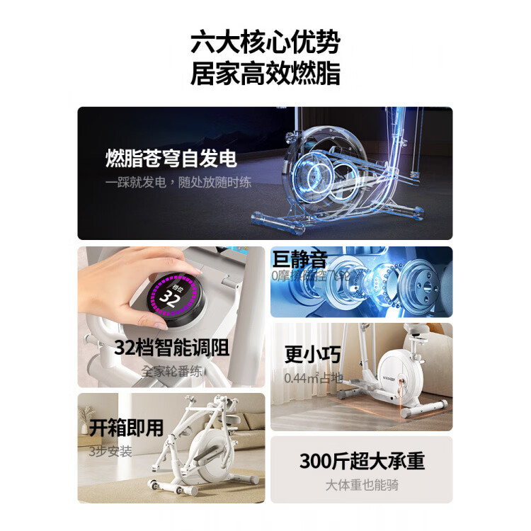 英尔健（yingerjian）可折叠智能磁控椭圆机家用静音太空漫步仪健身踏步机登山机 【千元内「zu」好的椭圆机】