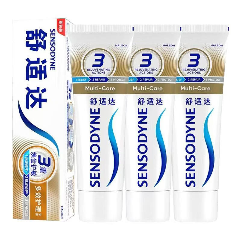 舒适达牙膏抗敏感多效护理牙龈劲速护理专业修复牙膏含氟配方正品 120克四支装多效护理