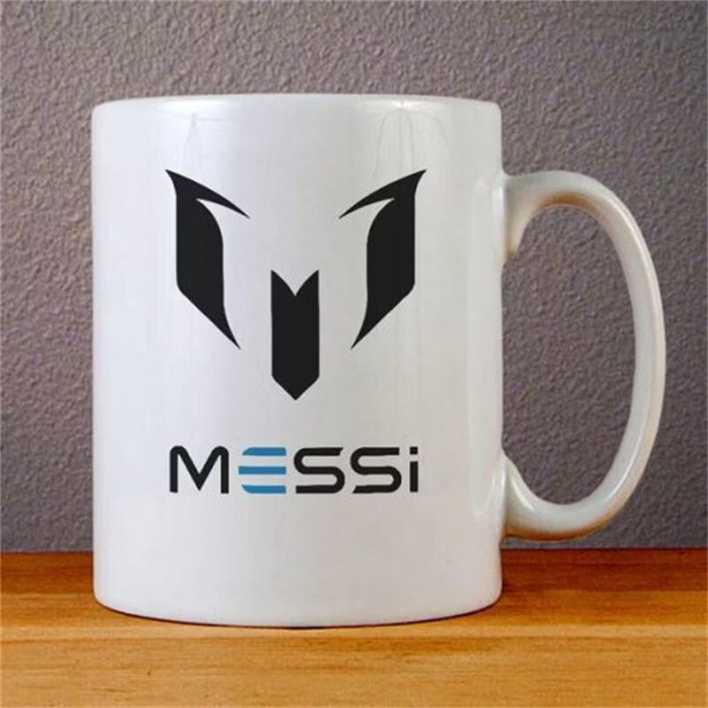 Lionel Messi利昂内尔梅西陶瓷咖啡马克杯子水杯卡塔尔世界杯礼物 【白把】MESSI标志 350ml 单杯