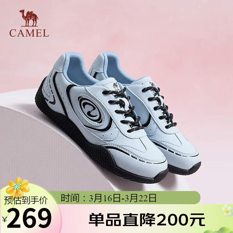 骆驼（CAMEL）【王俊凯同款】月牙2.0德训鞋女运动休闲鞋 L25S577059C 蓝色 40