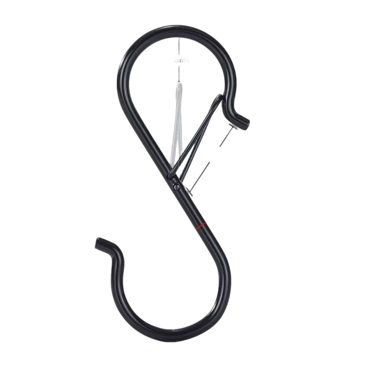 溥畔加粗S型挂钩活动s挂钩家用防风多功能衣柜厨房钩卡扣s形双头挂钩 10黑+10银+]共20个+实心挂钩28mm