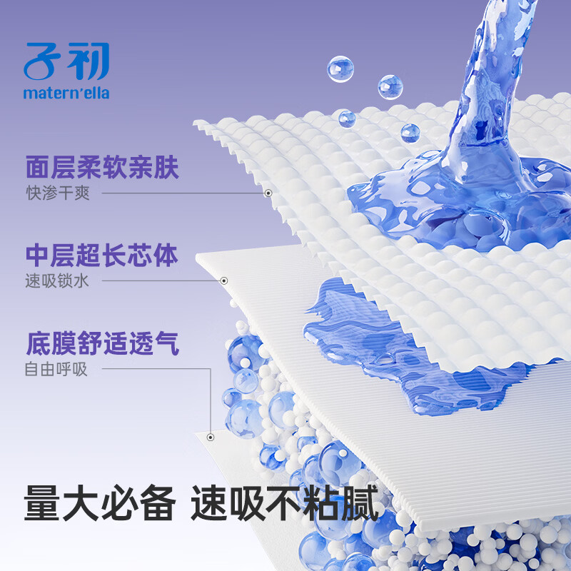 子初益生菌安睡裤魔术贴产妇经期女透气早安裤免脱裤日夜生理期专用 腰贴裤M-L码6条*6包