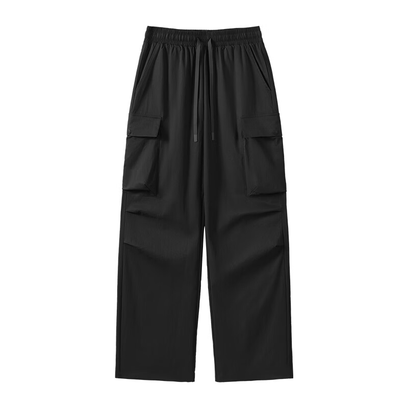 凡客诚品（VANCL）凡客春夏季新款伞兵大口袋工装裤直筒宽松休闲运动裤卫裤 黑色 M