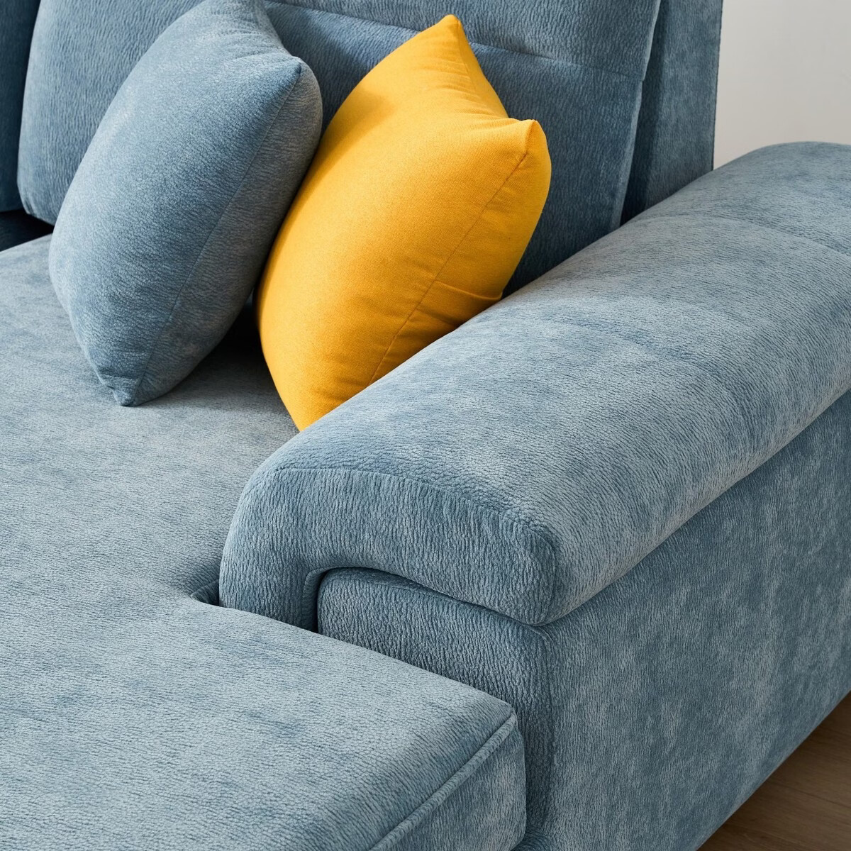 溥畔可拆洗棉麻布艺沙发 现代简约L形沙发 高回弹海绵家用小户型 直排三人位2.6米 沙发+茶几进口原浆乳胶[水洗工艺防螨抗菌坐感