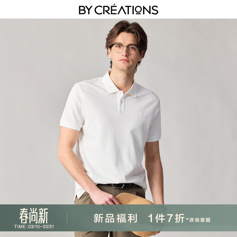 By Creations��˲�����С���Ʒ������͸��POLO����ʿ�ļ���������t��ͷ����t �װ�ɫ S