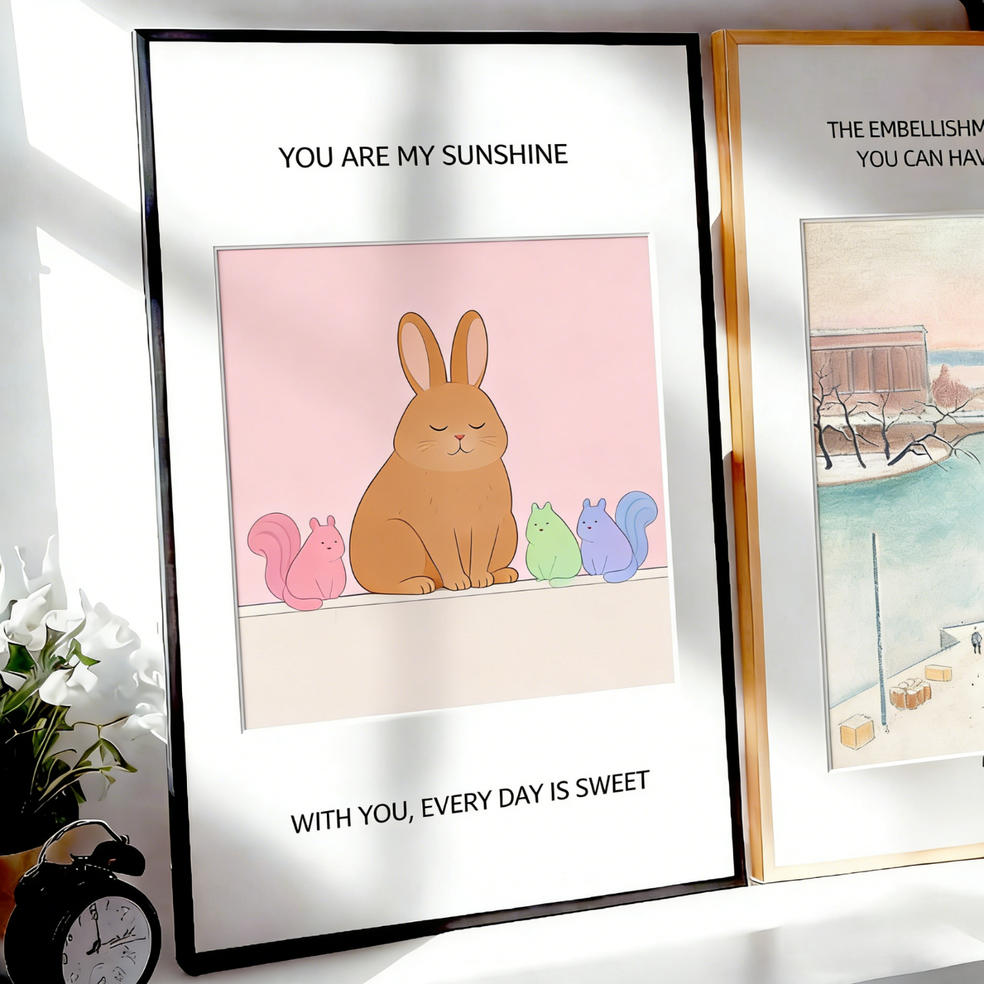 诗元铝合金相框挂墙a3画框定制空框4K海报框裱框a4展示拼图框装裱框架 平面黑色（横竖两用）-免费送安装配件 A4可放21*29.7cm-定制咨询客服