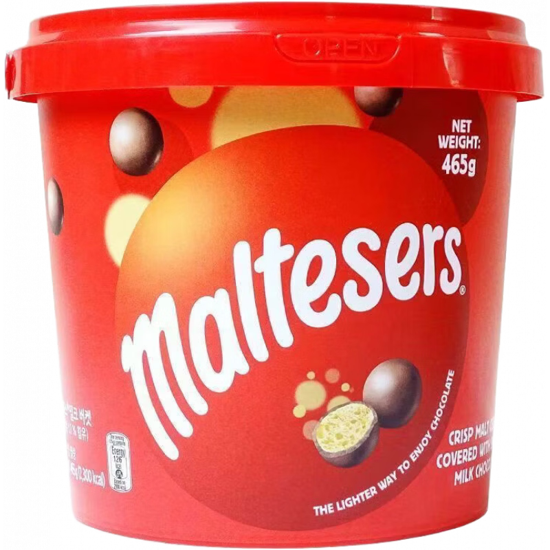 麥提莎altesers）新品澳洲夾心牛奶巧克力465g桶裝麥麗素兒童辦公室零食 麥提莎1桶
