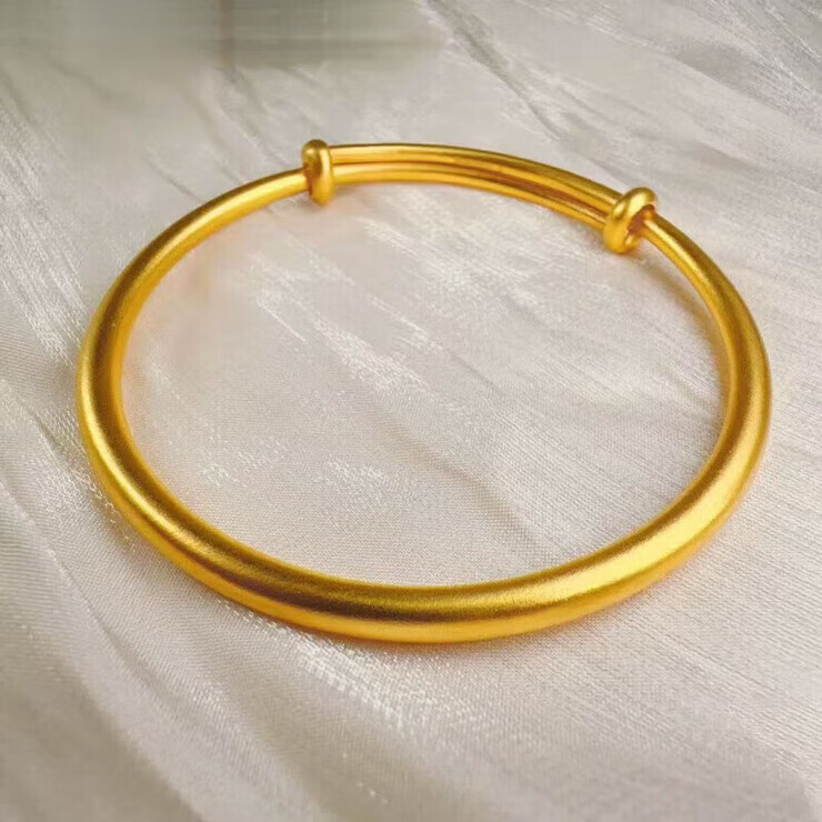 UBXB老凤凰999纯金实心推拉手镯子素圈可调节轻奢纯金手镯送妈妈礼 金 金【光面推拉手镯】可调节  数量 12.68克【厂家直发数量不多】