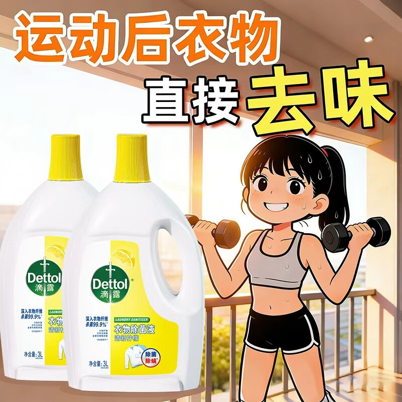 滴露 滴露衣物除菌液3L杀菌除螨去味除菌剂洗衣伴侣清洁可机洗 【经典除菌】3L*2囤货无忧