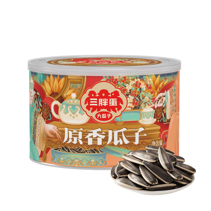三胖蛋原味瓜子160g罐装 坚果炒货大颗粒葵花籽  解馋办公室休闲小零食