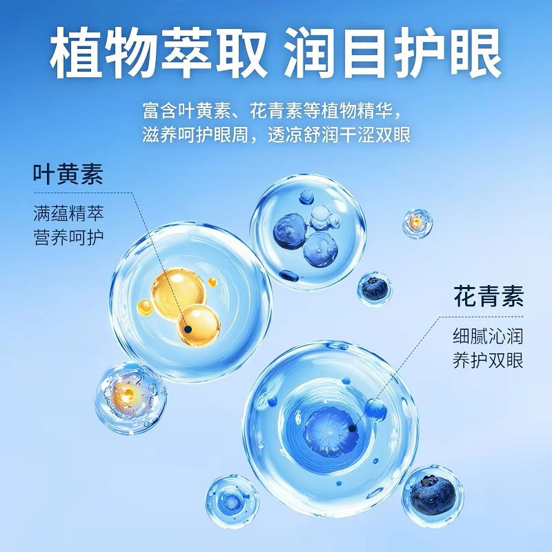 九兮叶黄素护眼贴冷敷缓解眼疲劳眼周干涩成人青少年冷敷润目明目贴 叶黄素冰敷护眼贴×20片