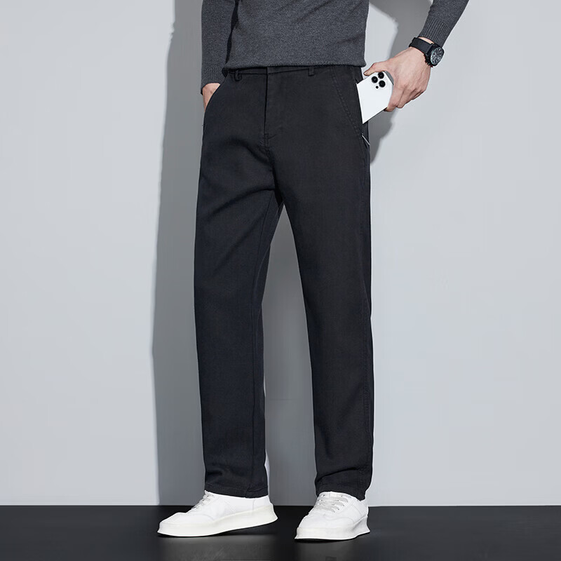 夏季直筒裤子男款爆款2026新款宽松显瘦修身休闲裤长裤弹力 黑色 31 【建议体重125-135斤】