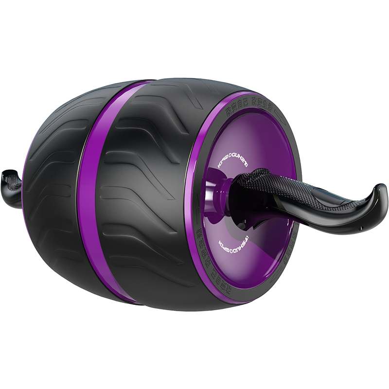 双牌 健腹轮 自动回弹静音健身宽轮收腹滚轮腹肌轮健腹器减肥器材 紫色16cm宽