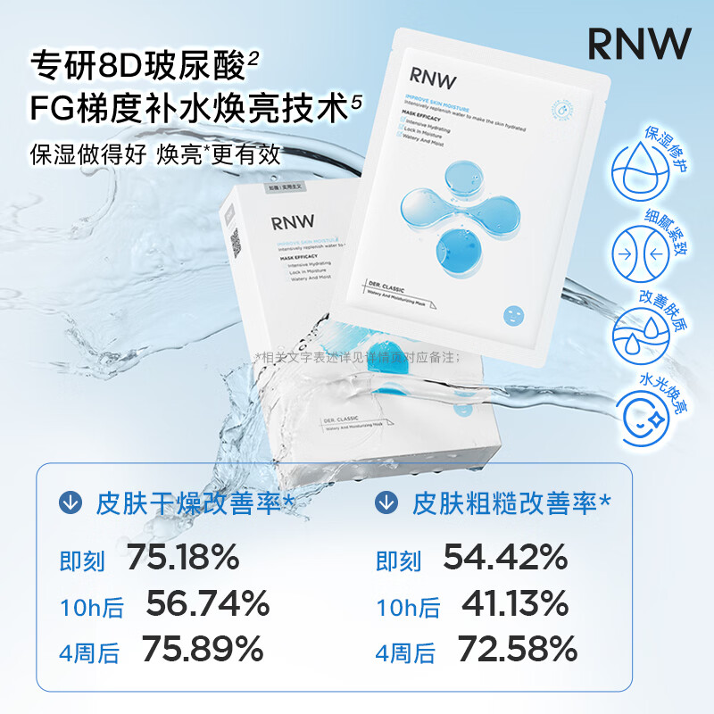如薇(RNW)玻尿酸面膜补水保湿熬夜面部保湿锁水积雪草精华水润肌肤男女可用 RNW早安面膜1盒30片+玻尿酸面膜1片