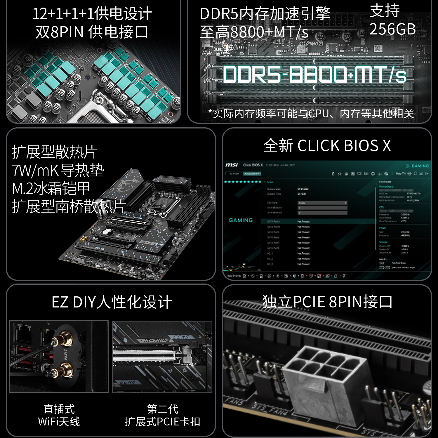 微星 Z890 GAMING WIFI6E 图 3