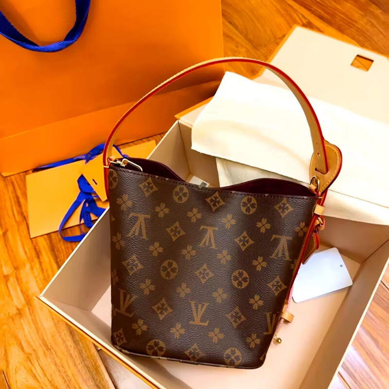 LV女包163变码芯片版原标L ALL inBB水桶包 V2025新款单肩斜挎包 L+V老花+礼盒+小票 16*12*18